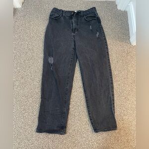 Universal Thread distressed high-rise straight cropped jeans.